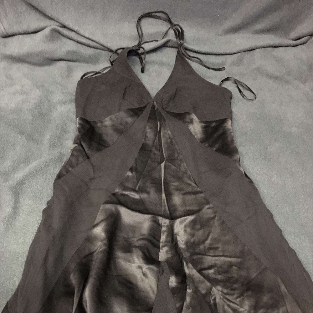 Laundry by Shelli Segal Black Silk Halter Dress